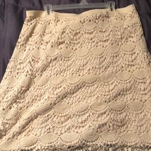 White lace skirt